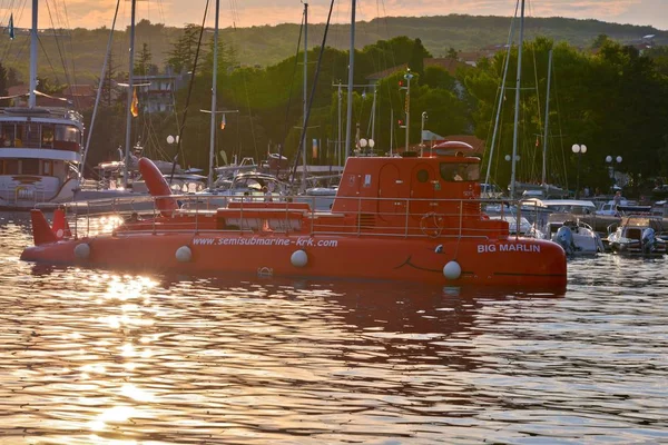 A red submarine view — Stock Photo, Image