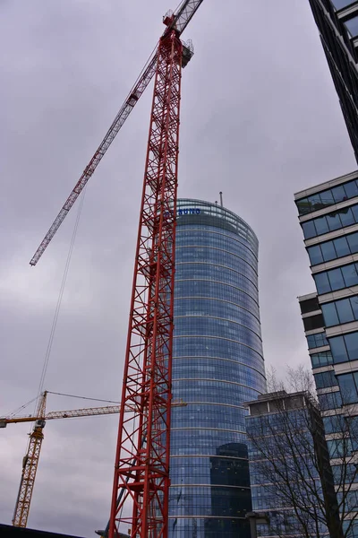 Aceasta Este Vedere Asupra Șantierului Construcții Din Centrul Varșoviei Martie — Fotografie, imagine de stoc