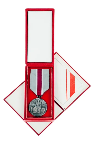 Medaille van de oorlog op een witte achtergrond. — Stockfoto