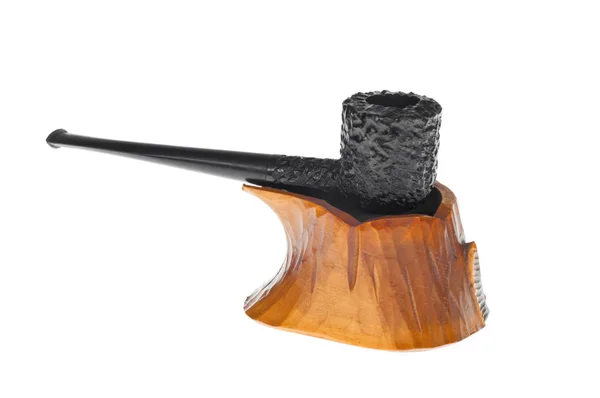 Pipa de tabaco de madera aislada sobre un fondo blanco — Foto de Stock