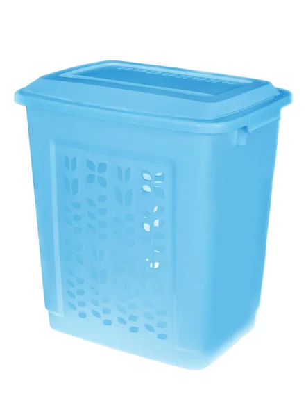 Blue plastic basket  on white background. — Stock Photo, Image