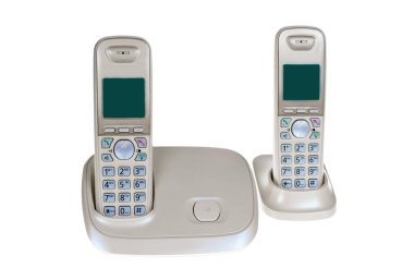 Ev kablosuz telefon Isolated beyaz arka plan üzerinde.