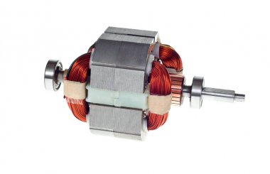 elektrik motoru izole beyaz arka plan.