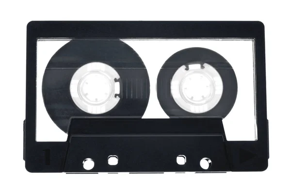 Cassete de áudio isolado sobre fundo branco. — Fotografia de Stock