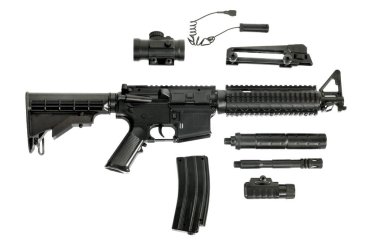 Tüfek izole beyaz arka plan üzerinde.