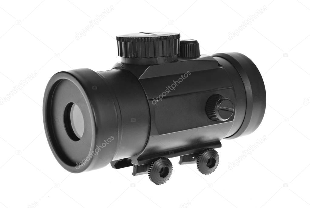 Red dot sight  isolate on white background.