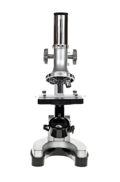 Microscópio isolado em branco . — Fotografia de Stock