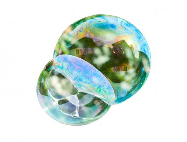 Beyaz arka planda sabun köpükleri.