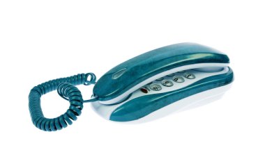 Beyaz arka plan üzerinde izole ev telefonu. 
