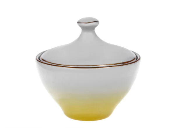 Classic sugar bowl isolated on white background. — Stock Photo, Image