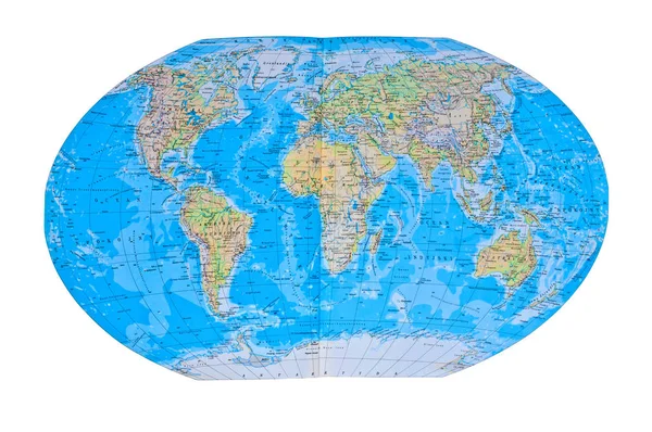 Gedetailleerde kaart van de wereld alle namen van landen, — Stockfoto