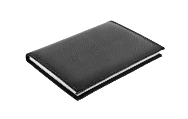 Cuaderno negro sobre fondo blanco . — Foto de Stock
