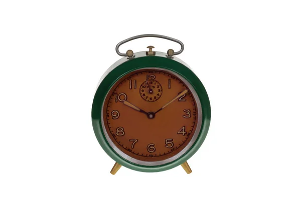 Old alarm clock isolated on white back ground. — Stock Photo, Image