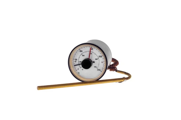 Industrial Thermometer White Background — Stock Photo, Image