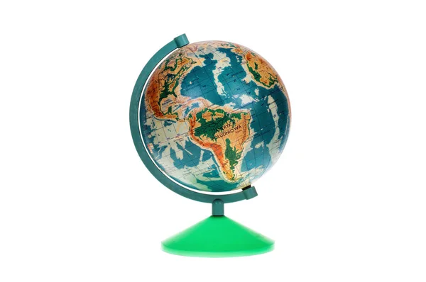 Earth Globe Geïsoleerd Een Witte Achtergrond — Stockfoto