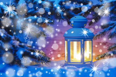 xmas kar yağışı ile adlı romantik fener