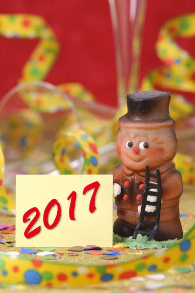 Marzipan-Talisman zu Silvester 2017 — Stockfoto