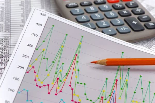 Gráfico Con Hoja Tabla Muestra Éxito Las Finanzas Mercado Valores — Foto de Stock