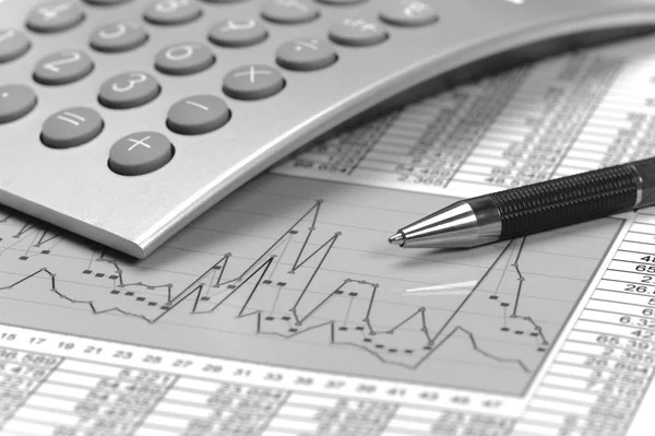 Graph Table Sheet Shows Success Finance Stock Market — Stock Photo, Image