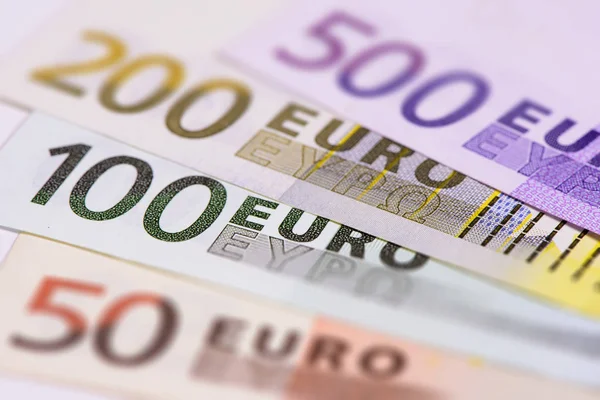 Viele Verschiedene Euro Banknoten — Stockfoto