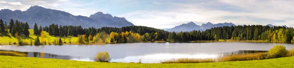 Panorama Szene Bayern Mit Bergen Die Sich See Spiegeln — Stockfoto