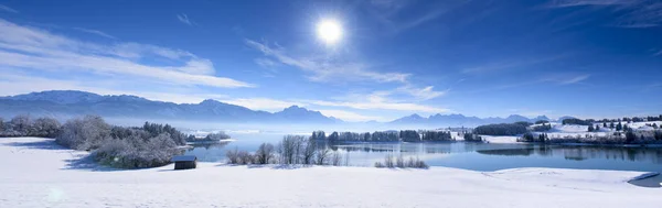 Zimní Panorama Krajiny Bavorsku Alpách — Stock fotografie