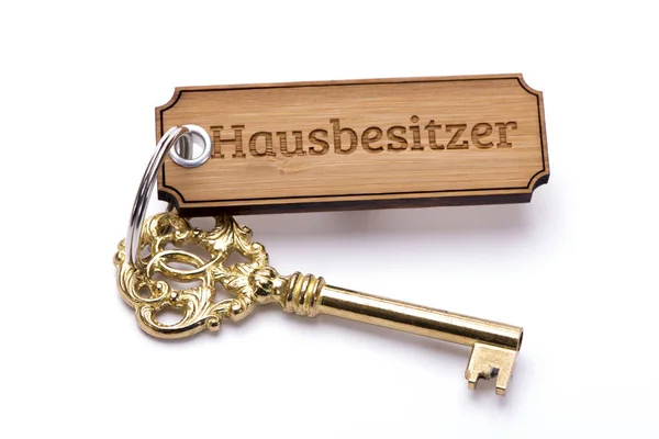 Hausschlüssel am Schlüsselbund — Stockfoto