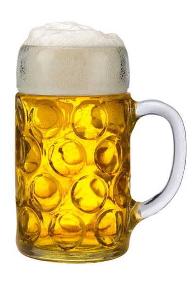 Big glass of bavarian lager beer — Stock Photo, Image