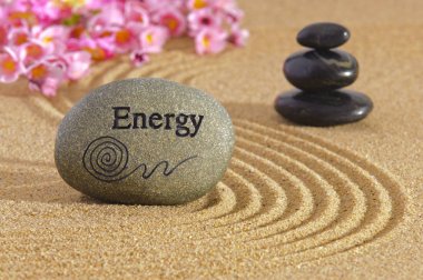 Japon Zen Bahçe sakin taş dokulu kum