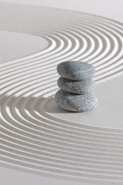 Japon Zen Bahçe sakin taş dokulu kum