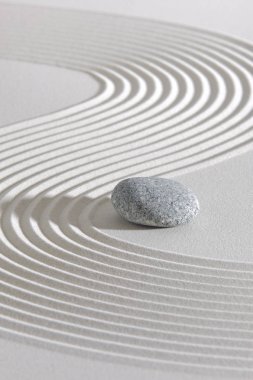 Japon Zen Bahçe sakin taş dokulu kum