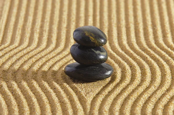 Japon Zen Bahçe sakin taş dokulu kum — Stok fotoğraf