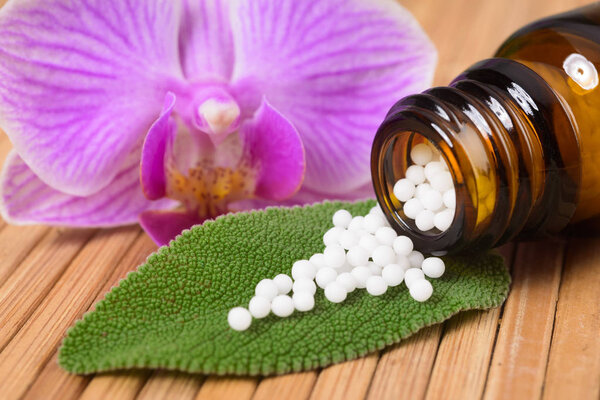 alternative medicine with herbal and homeopathic pills