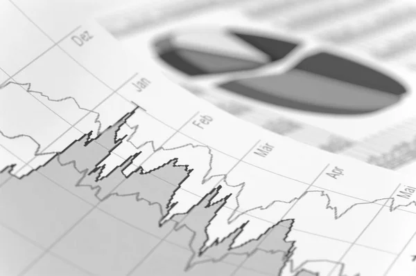Finansiella diagrammet och data på börsen — Stockfoto