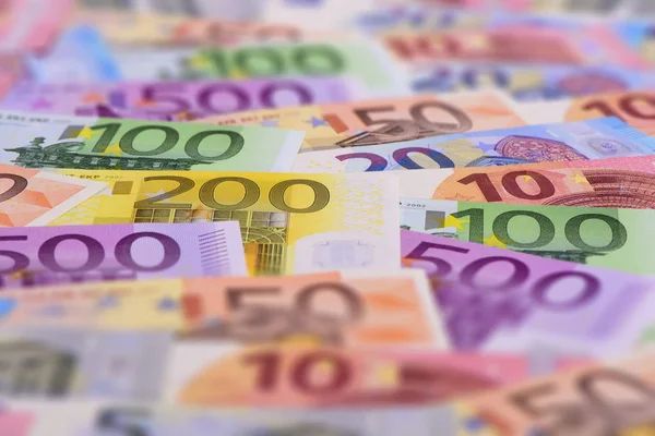 Veel bankbiljetten van Europese munt — Stockfoto