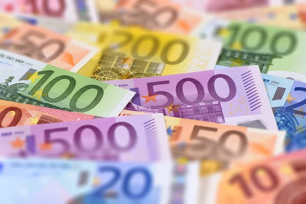 Muchos billetes de banco de la moneda europea — Foto de Stock