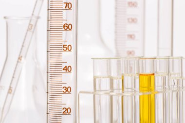 Kimya Laboratuvarı bilimsel deneyde tes sıvı ile