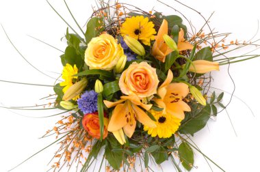 renkli çiçek beyaz arka plan üzerinde izole demet