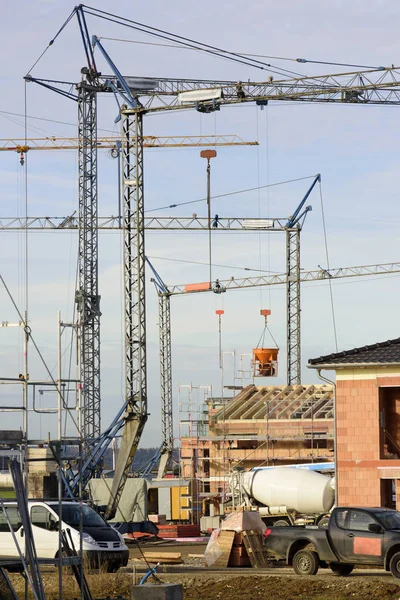 Residential houses under construction — Stock Photo, Image