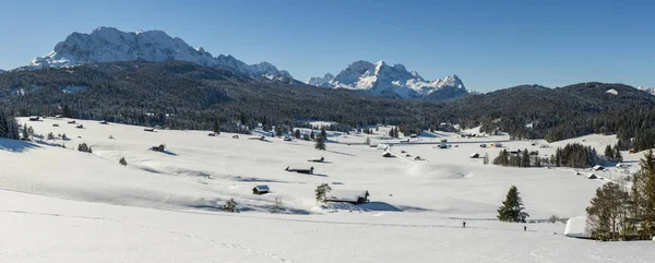 Kışın Bavyera Dağlarında Panoramik Manzara — Stok fotoğraf