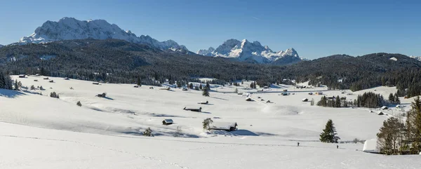 Panoramische Scène Beierse Bergen Winter — Stockfoto