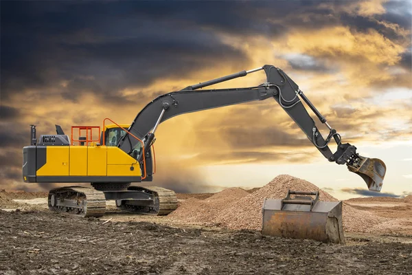 Bagger Auf Einer Baustelle — Stockfoto