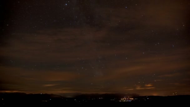 Timelapse Muoversi Wilkyway Stelle Sul Cielo Notte — Video Stock