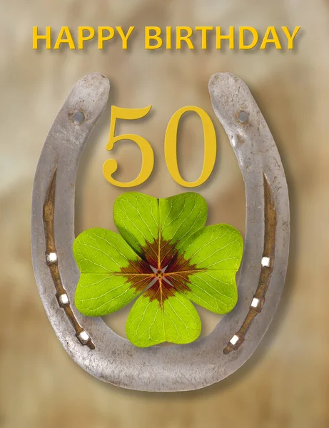 Parabéns ao feliz aniversário de 50 anos — Fotografia de Stock