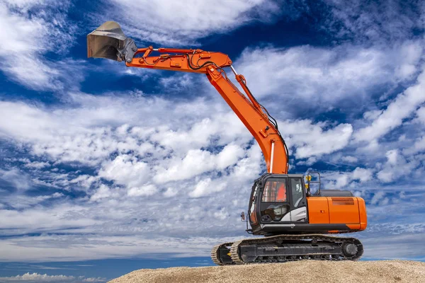 Excavator at work in construction site — 스톡 사진