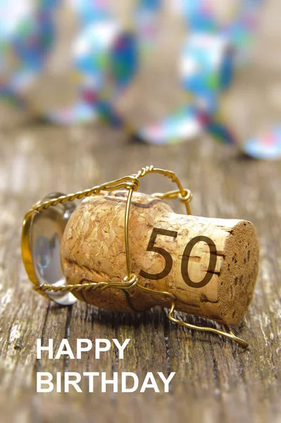 Parabéns ao feliz aniversário de 50 anos — Fotografia de Stock