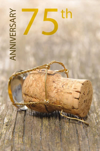 75th jubilee and anniversary with cork of champagne