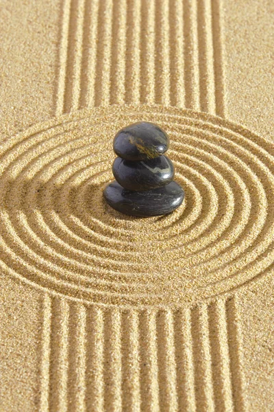 Japanischer Zen Garten Mit Stein Strukturiertem Sand — Stockfoto