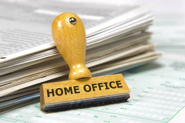 Home Office Printed Rubber Stamp Office — Stock Photo, Image