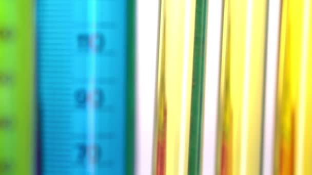 Coloured Liquid Test Tubes Chemical Laboratory — Stock Video